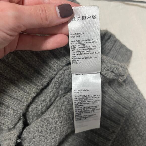 Whistles Gray Lambswool Mockneck Sweater Size Small - Picture 4 of 7